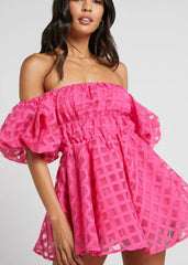 Pink Off-shoulder Dress