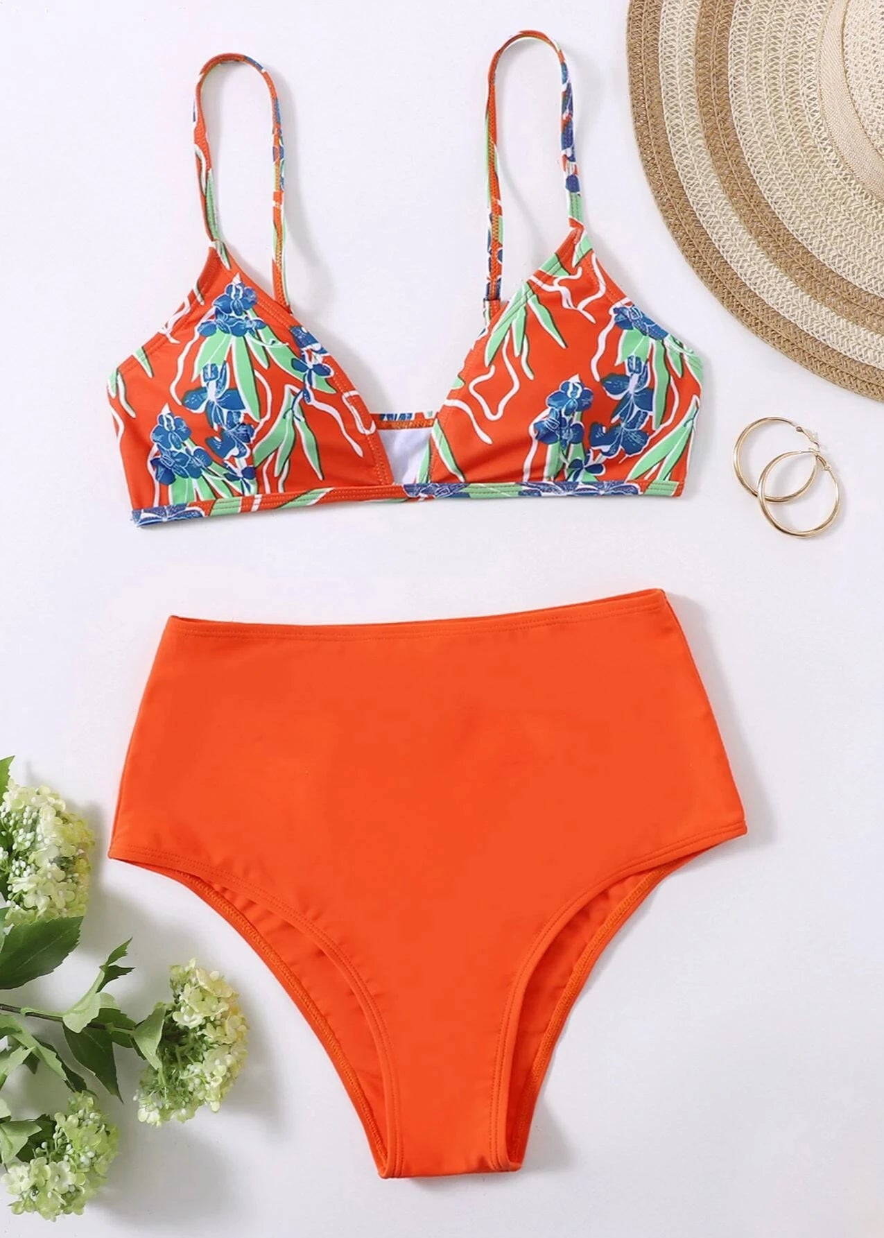 Orange High Waisted Bikini