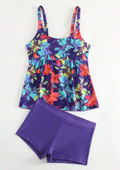 Purple Printed 2-piece Swimwear Set