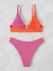 Pink & Orange Bikini Set