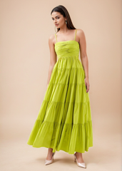 Lime Tiered Maxi Dress