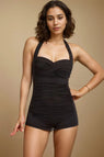 Black Padded monokini with Full Coverage