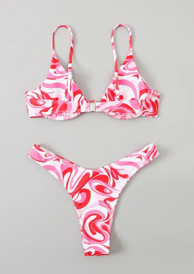 Pink Printed Bikini