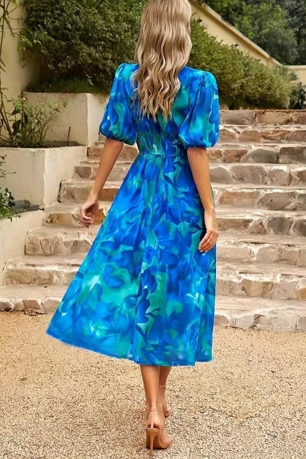 Blue Ankle Length Dress