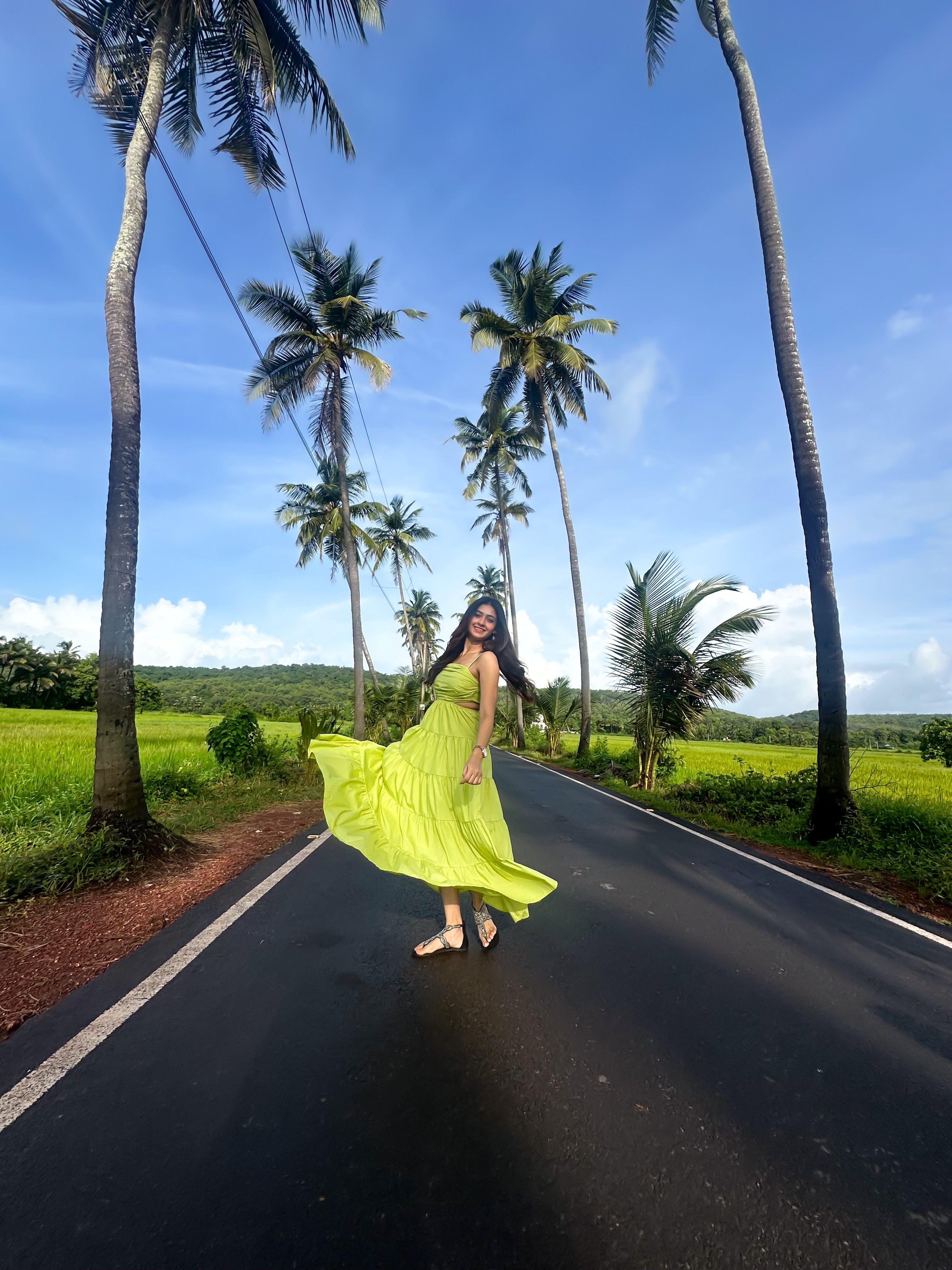 Lime Tiered Maxi Dress