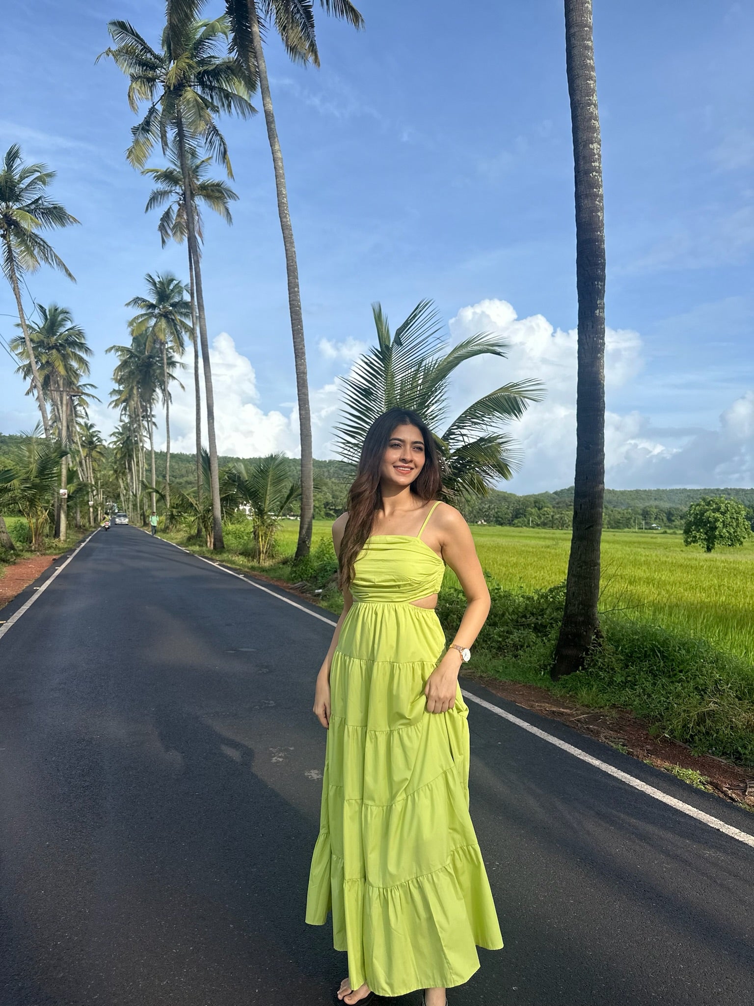 Lime Tiered Maxi Dress