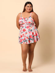 Pink Floral Printed Swim dress