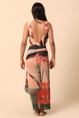 Printed Padded Monokini with a Sarong