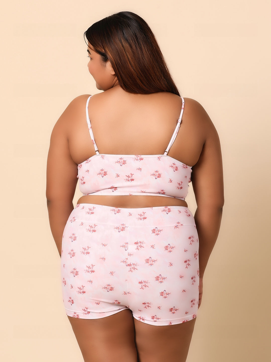 Pink Printed Swimwear with a Shrug