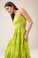 Lime Tiered Maxi Dress