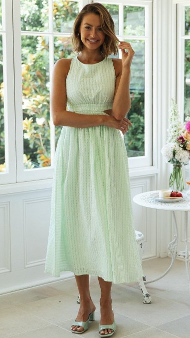 Green Designer Dress - WomanLikeU