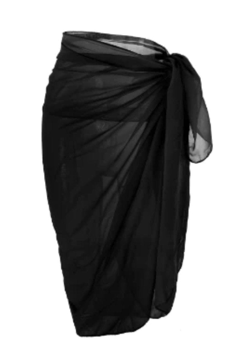 Solid Black Sarong - WomanLikeU